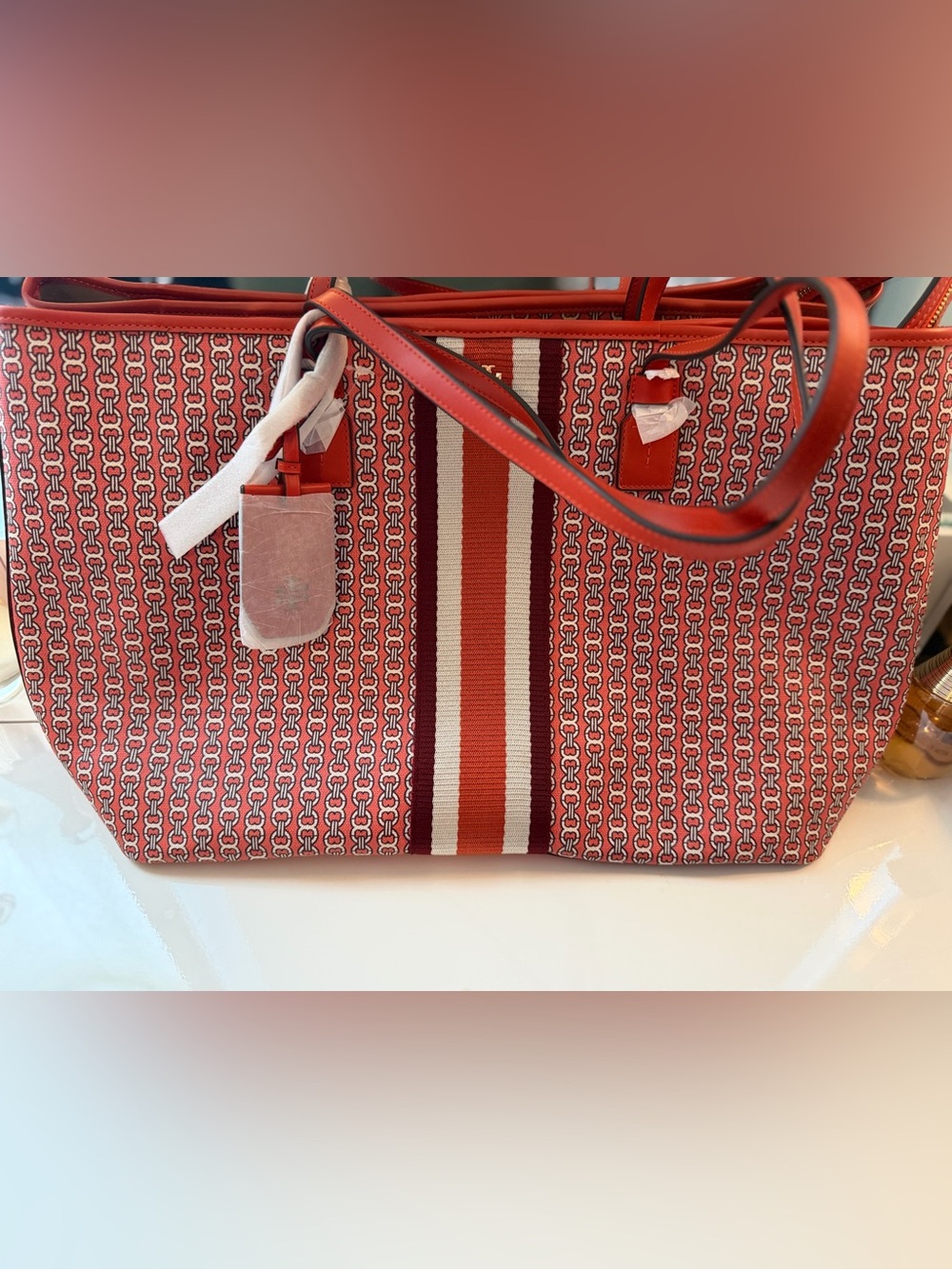 Tory Burch Gemini Link Canvas Top-zip Tote
